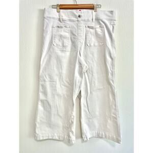 Spanx Womens Cropped Wide Leg Jeans Pants 3X White Patch Pockets Casual Comfort